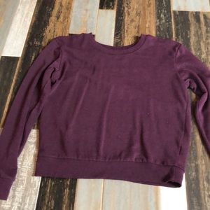 burgundy crew neck